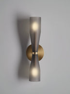 Minimalist Twin Glass LED Wall Sconce Brass Finish 6