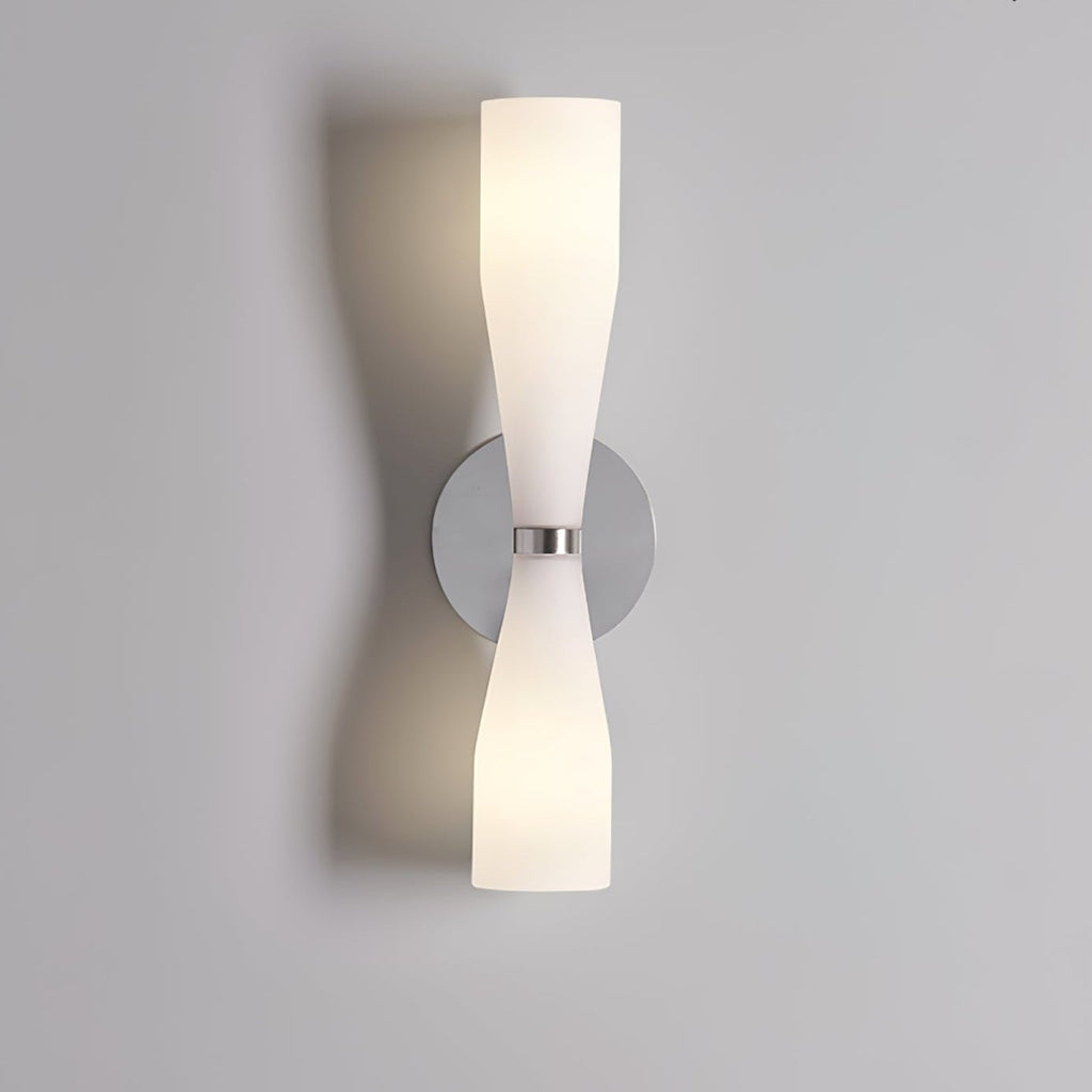 Minimalist Twin Glass LED Wall Sconce Brass Finish 7