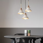 Minimalist White Cement Pendant Light – Modern Tapered Design for Living Spaces 0