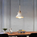 Minimalist White Cement Pendant Light – Modern Tapered Design for Living Spaces 11