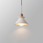 Minimalist White Cement Pendant Light – Modern Tapered Design for Living Spaces 12