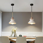 Minimalist White Cement Pendant Light – Modern Tapered Design for Living Spaces 2