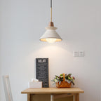 Minimalist White Cement Pendant Light – Modern Tapered Design for Living Spaces 3