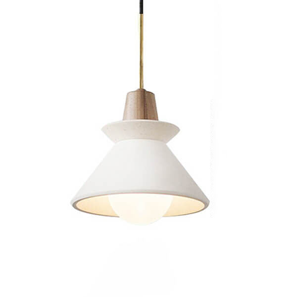 Minimalist White Cement Pendant Light – Modern Tapered Design for Living Spaces 7