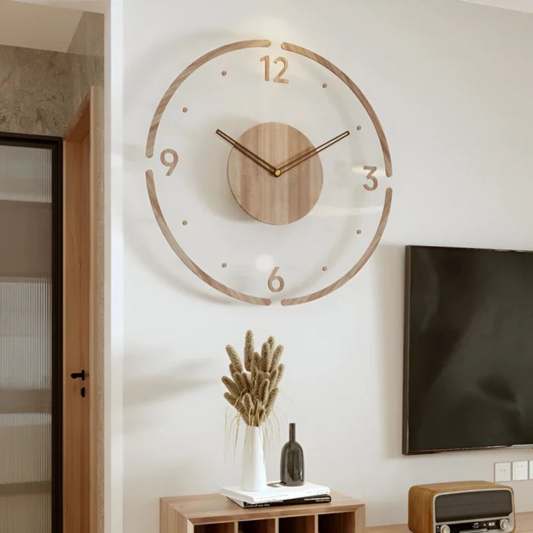 Modern 30 cm Wall Clock – Silent Quartz Mechanism with Acrylic and Wood Design for Minimalist Home Decor 2