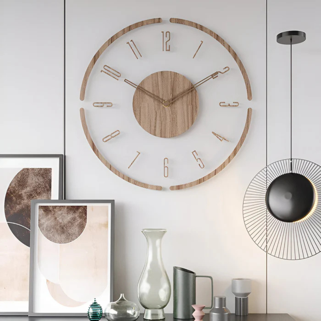 Modern 30 cm Wall Clock – Silent Quartz Mechanism with Acrylic and Wood Design for Minimalist Home Decor 3