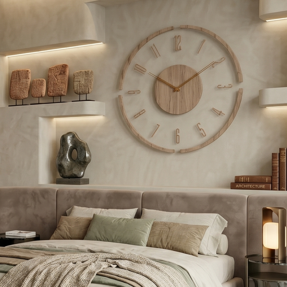 Modern 30 cm Wall Clock – Silent Quartz Mechanism with Acrylic and Wood Design for Minimalist Home Decor 97