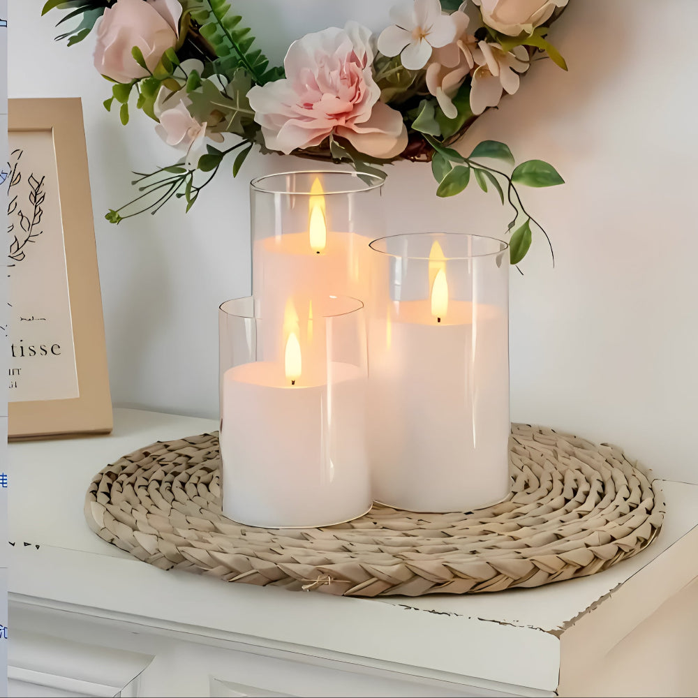 Modern 3D LED Flameless Candle Resin Safe Illumination 0