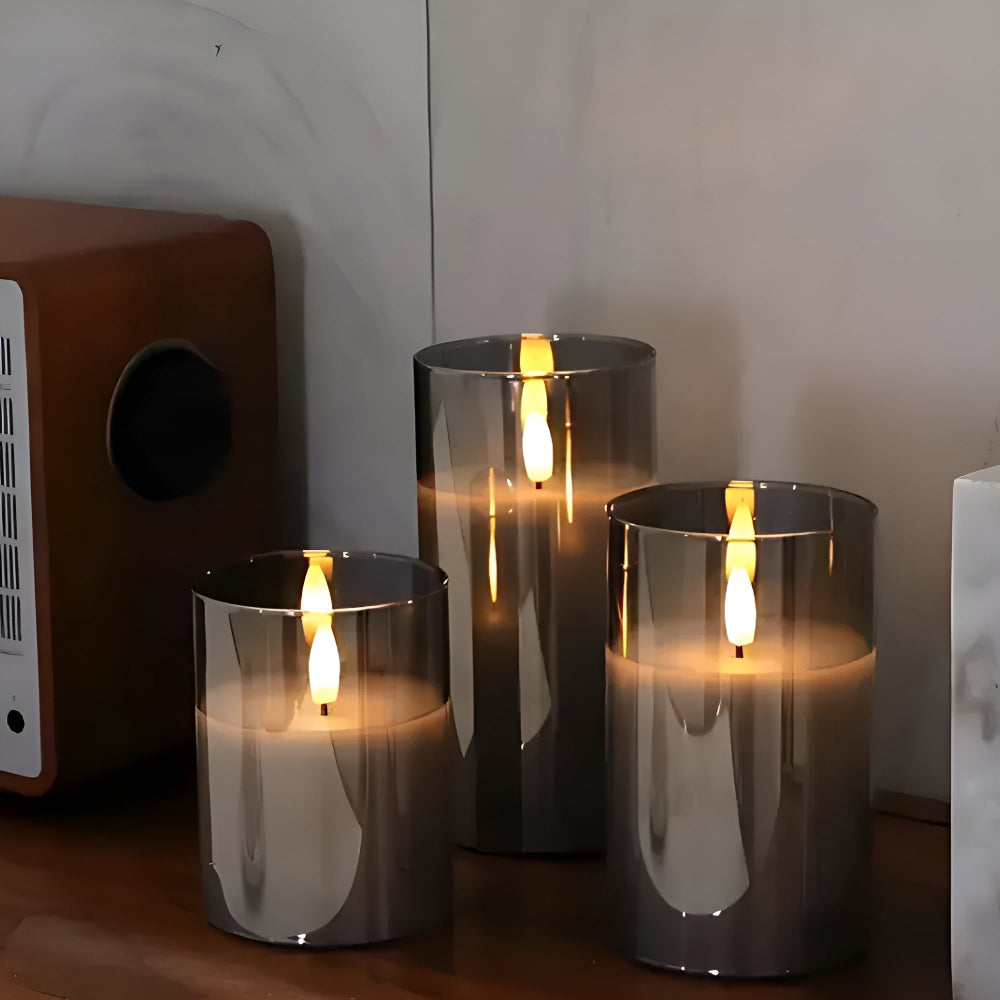 Modern 3D LED Flameless Candle Resin Safe Illumination 1