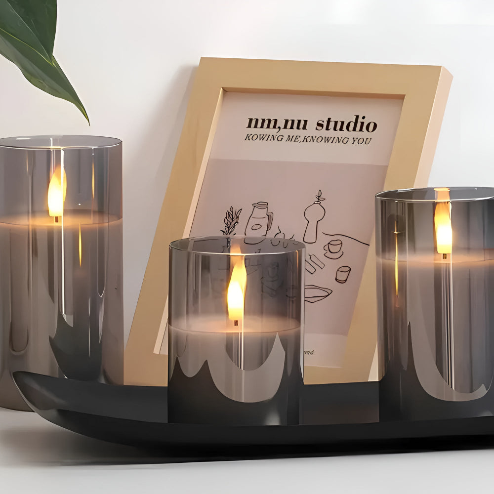 Modern 3D LED Flameless Candle Resin Safe Illumination 3