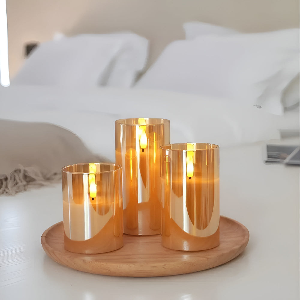 Modern 3D LED Flameless Candle Resin Safe Illumination 8