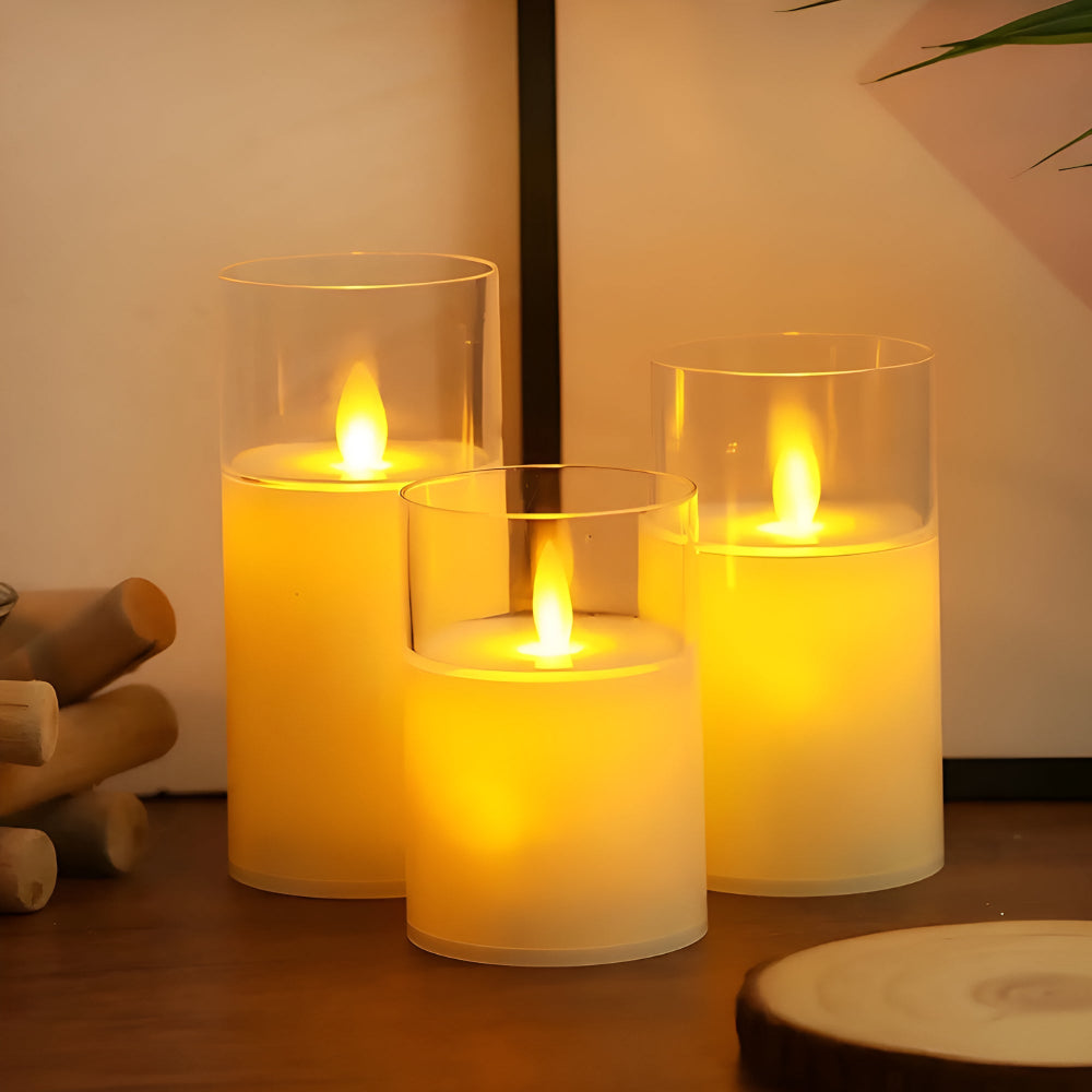 Modern 3D LED Flameless Candle Resin Safe Illumination 9