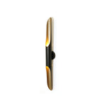 Black Metal LED Wall Sconce Adjustable Arm Gold Accent Modern Living Room Bedroom Home Decor - Stack & Clear 3