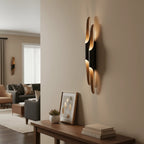 Black Metal LED Wall Sconce Adjustable Arm Gold Accent Modern Living Room Bedroom Home Decor - Stack & Clear 8