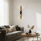 Black Metal LED Wall Sconce Adjustable Arm Gold Accent Modern Living Room Bedroom Home Decor - Stack & Clear 9