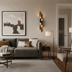 Black Metal LED Wall Sconce Adjustable Arm Gold Accent Modern Living Room Bedroom Home Decor - Stack & Clear 10