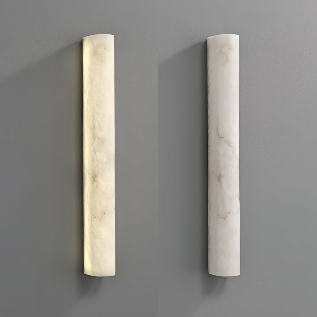 Modern Alabaster LED Wall Sconce White Finish Indoor Light 6
