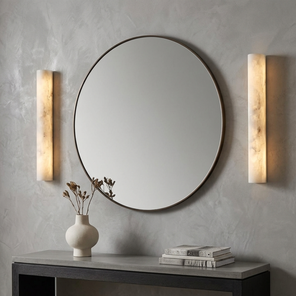 Modern Alabaster LED Wall Sconce White Finish Indoor Light 99