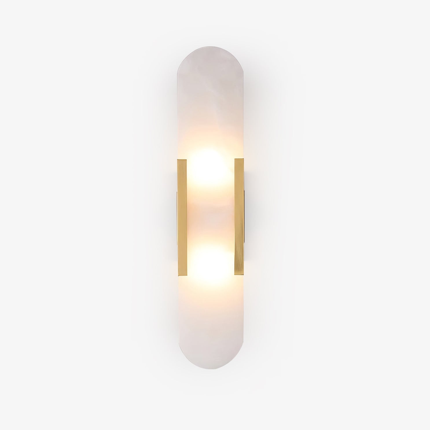 Modern Alabaster Wall Sconce With Brass Accents 1