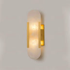 Modern Alabaster Wall Sconce With Brass Accents 10