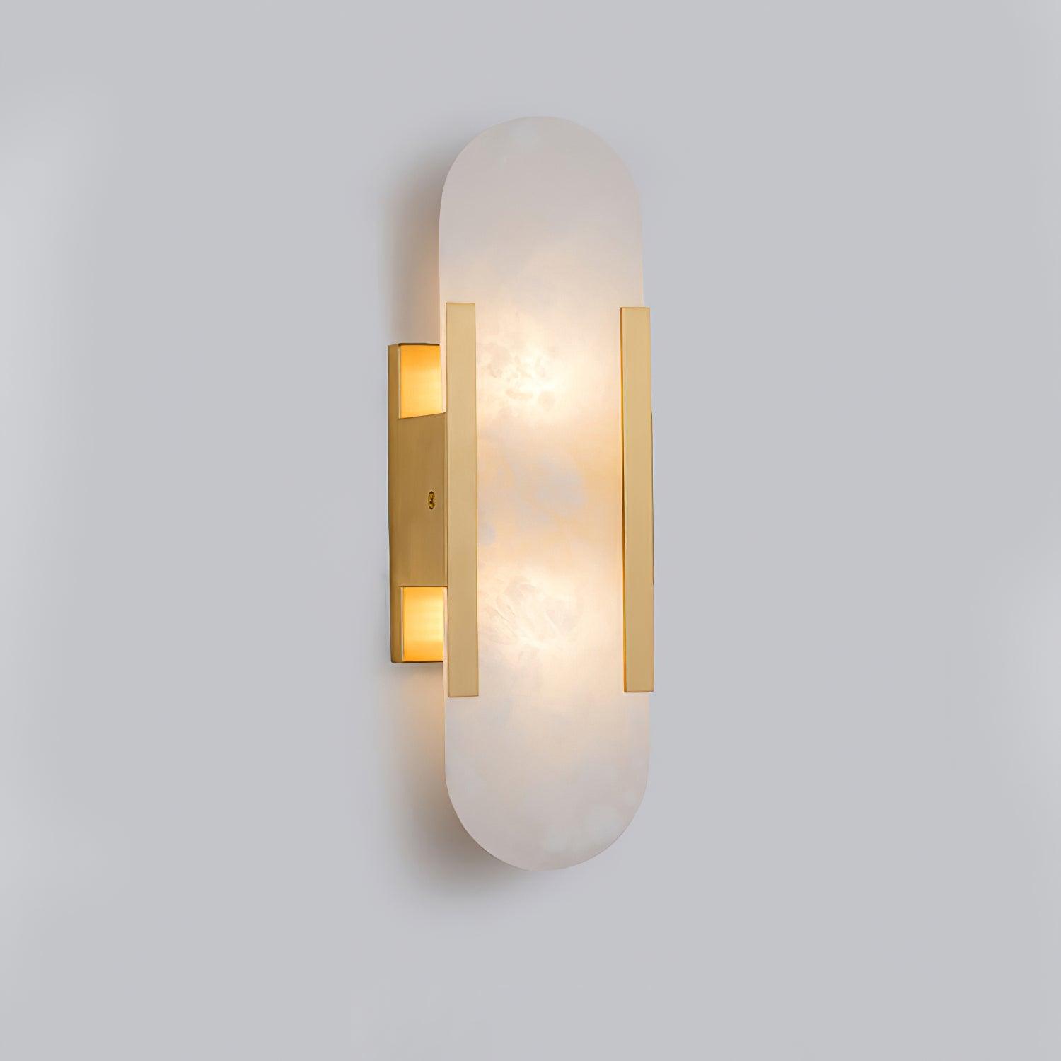Modern Alabaster Wall Sconce With Brass Accents 12