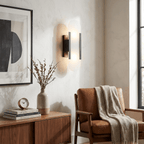 Modern Alabaster Wall Sconce With Brass Accents 3