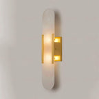 Modern Alabaster Wall Sconce With Brass Accents 9