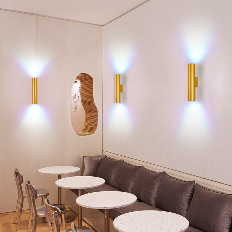 Modern Aluminum 2-Light Wall Sconce Lamp - LED Wall Lights in Gold, Black, and White for Stylish Home Illumination 8