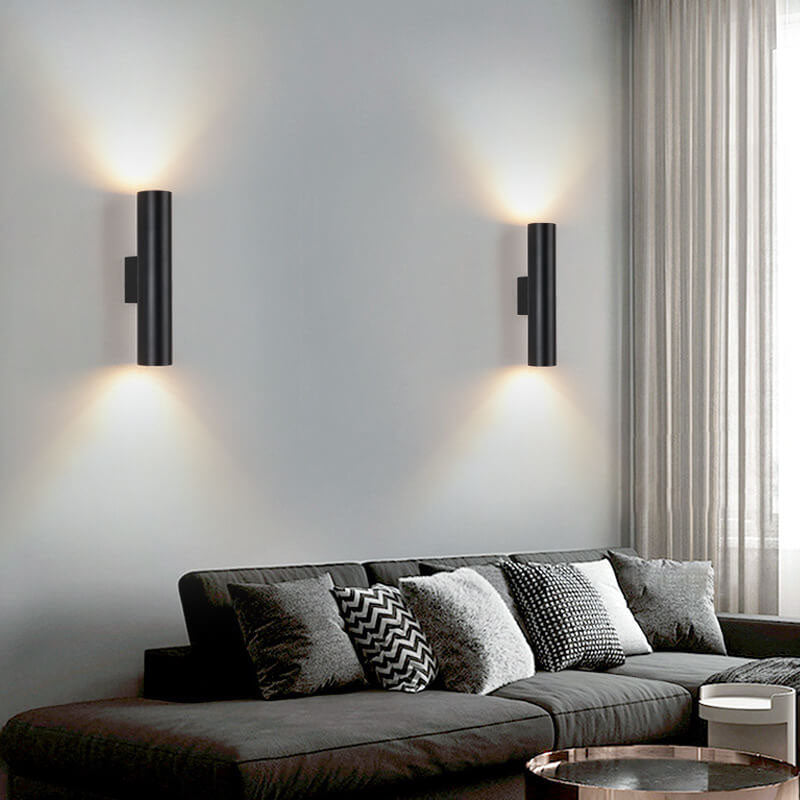 Modern Aluminum 2-Light Wall Sconce Lamp – LED Wall Lights in Gold, Black, or White for Living Room and Bedroom Decor 1