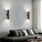 Modern Aluminum 2-Light Wall Sconce Lamp – LED Wall Lights in Gold, Black, or White for Living Room and Bedroom Decor 1