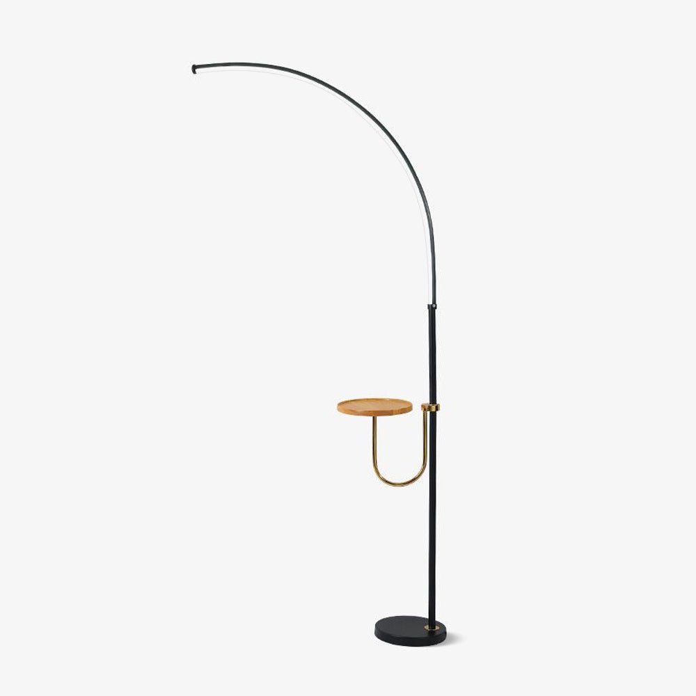 Modern Arc Floor Lamp - Black with Adjustable LED Light Color 1