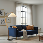 Modern Arc Floor Lamp with Pleated Shade for Living Room – Solid Wood Design 10