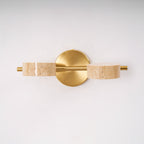 Modern Bathroom Vanity Light with Dimmable Yellow Travertine Shades 0