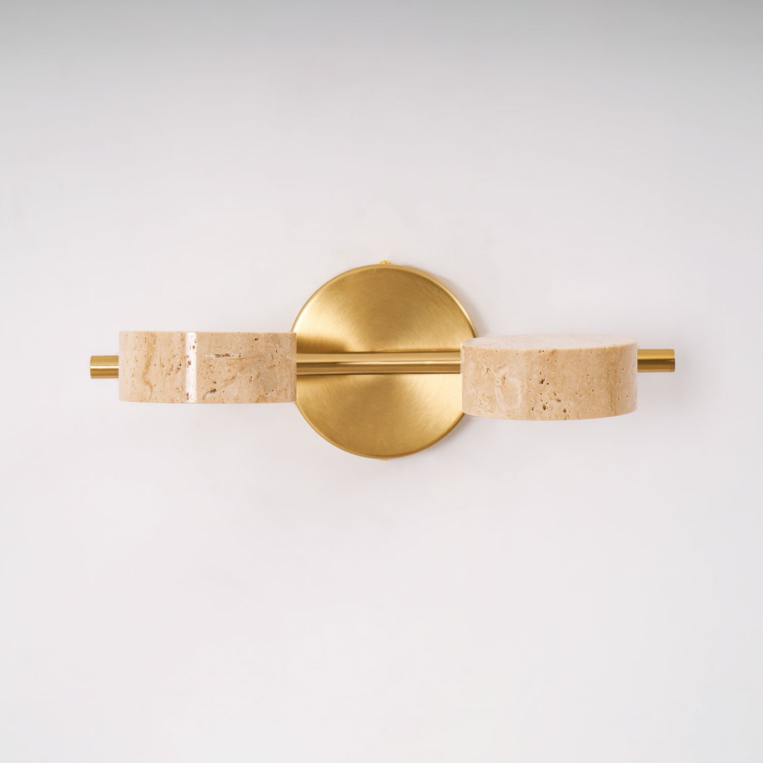 Modern Bathroom Vanity Light with Dimmable Yellow Travertine Shades 0