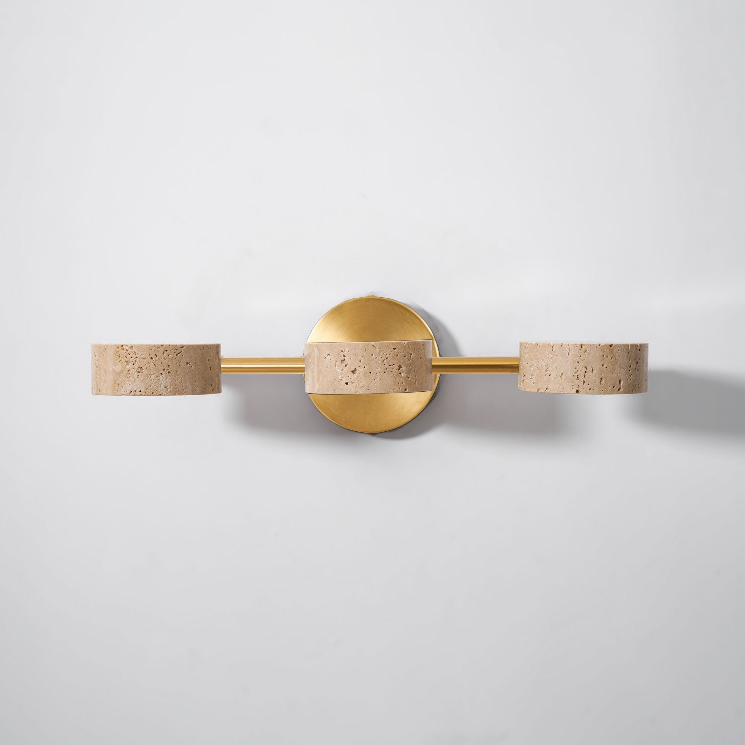 Modern Bathroom Vanity Light with Dimmable Yellow Travertine Shades 11