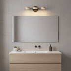 Modern Bathroom Vanity Light with Dimmable Yellow Travertine Shades 4