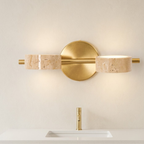 Modern Bathroom Vanity Light with Dimmable Yellow Travertine Shades 99