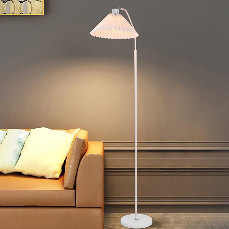 Modern Black Floor Lamp – Minimalist Standing Lamp with Fabric Shade for Living Room and Bedroom 0