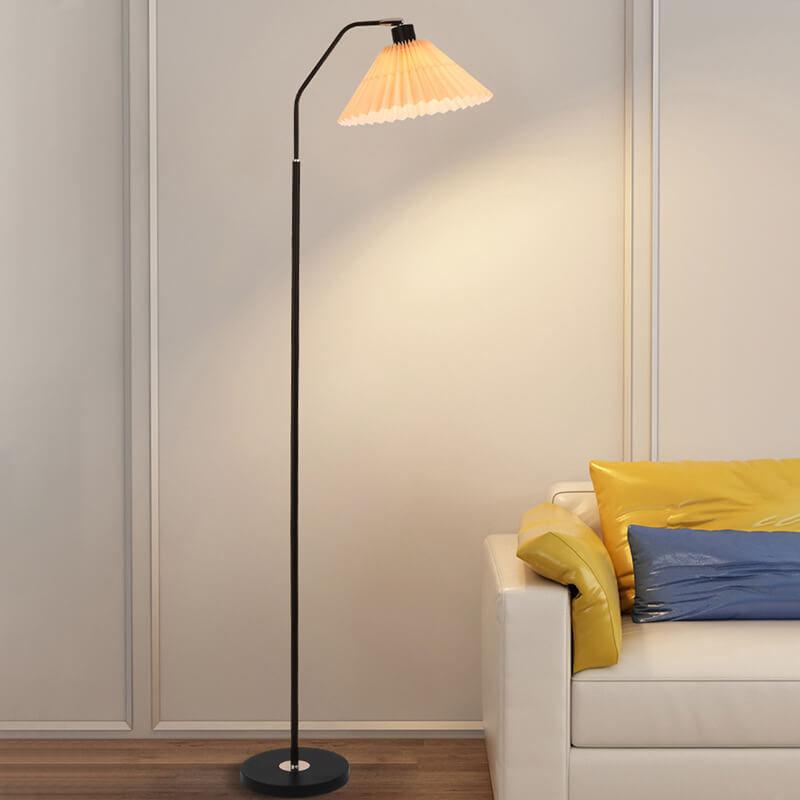 Modern Black Floor Lamp – Minimalist Standing Lamp with Fabric Shade for Living Room and Bedroom 2