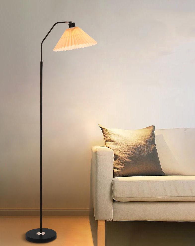 Modern Black Floor Lamp – Minimalist Standing Lamp with Fabric Shade for Living Room and Bedroom 4