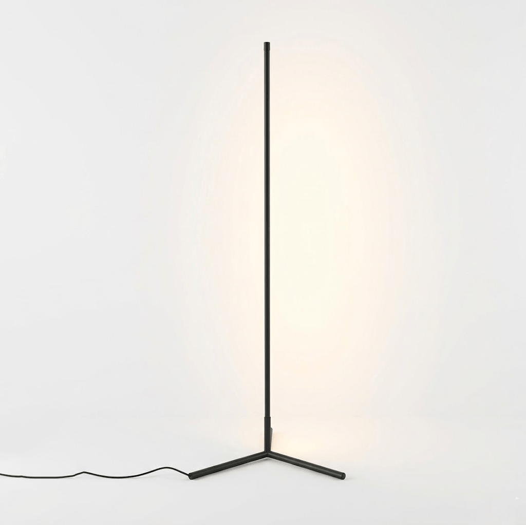 Modern Black Floor Lamp with Remote Control and Dimming Feature 0