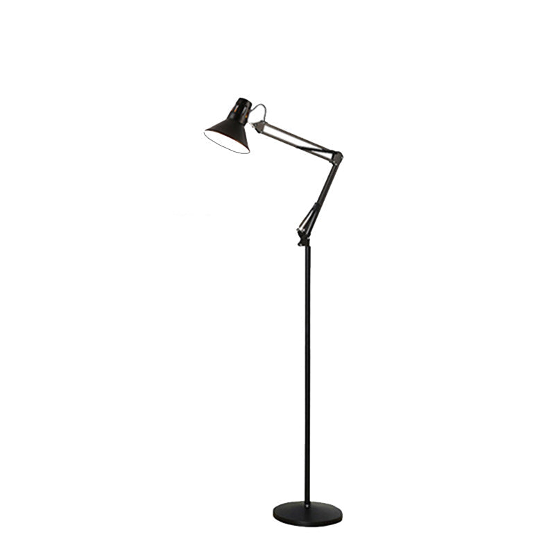 Modern Black Floor Lamp with Retractable Swivel Design – Iron Standing Lamp for Bedroom and Living Room 3
