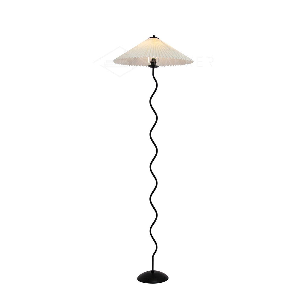 Modern Black Floor Lamp with Wavy Design for Living Room 0