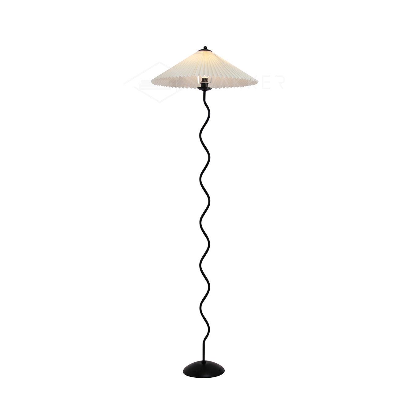 Modern Black Floor Lamp with Wavy Design for Living Room 0