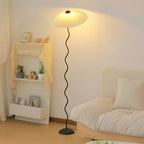 Modern Black Floor Lamp with Wavy Design for Living Room 2
