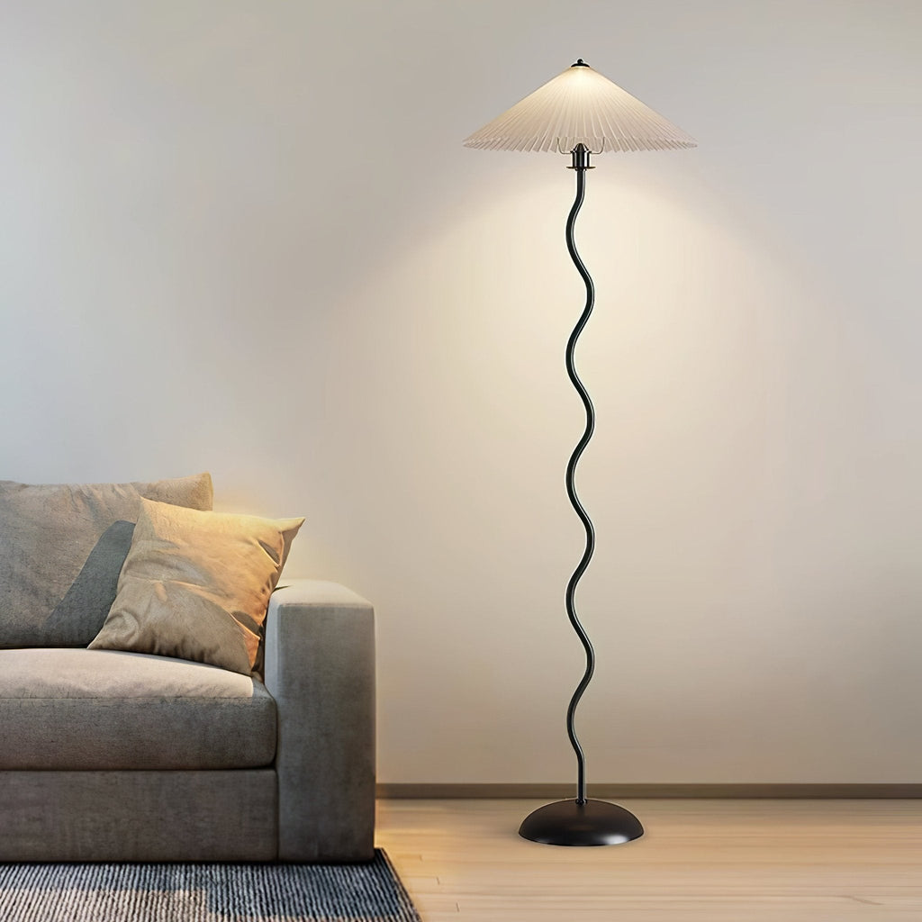 Modern Black Floor Lamp with Wavy Design for Living Room 5