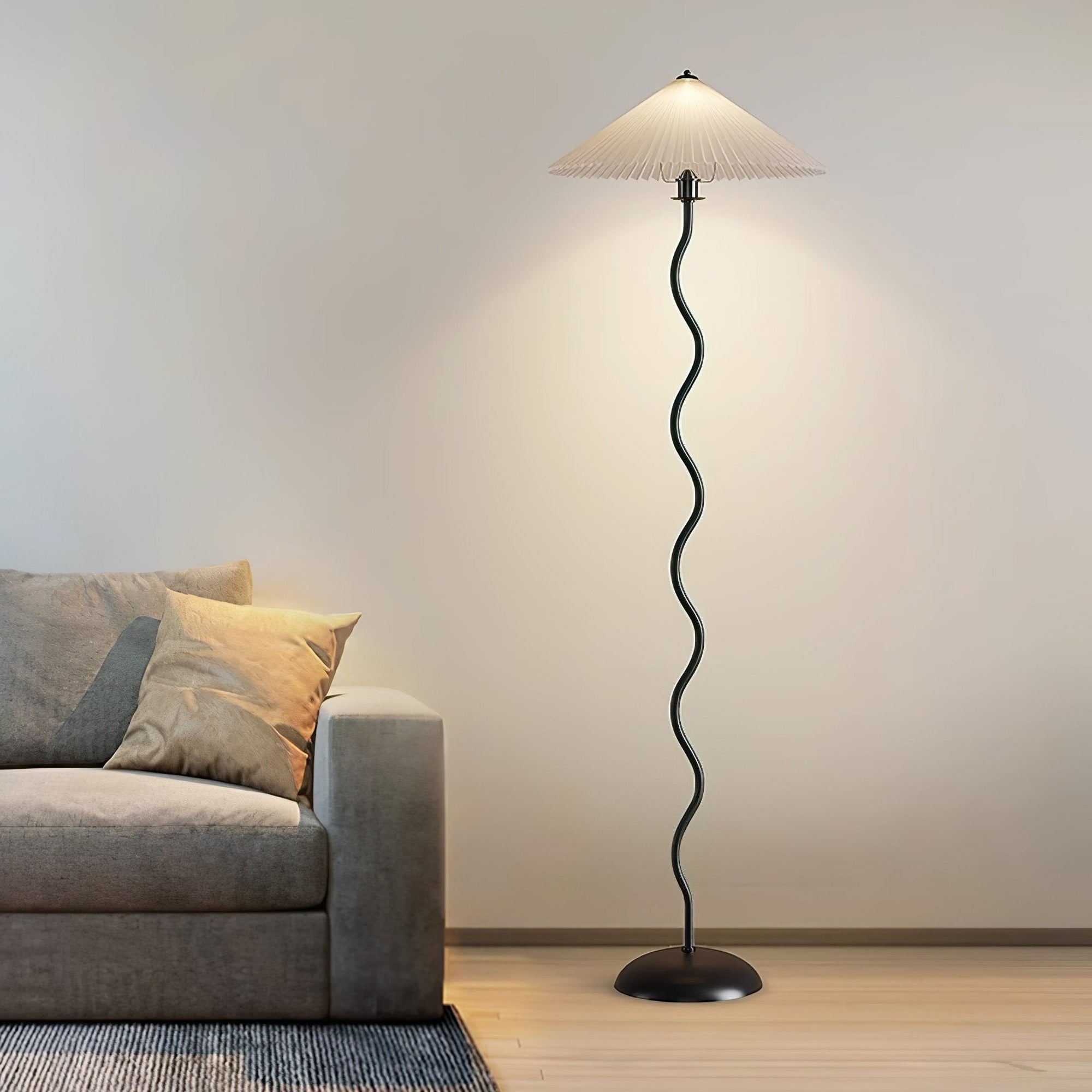 Modern Black Floor Lamp with Wavy Design for Living Room 5