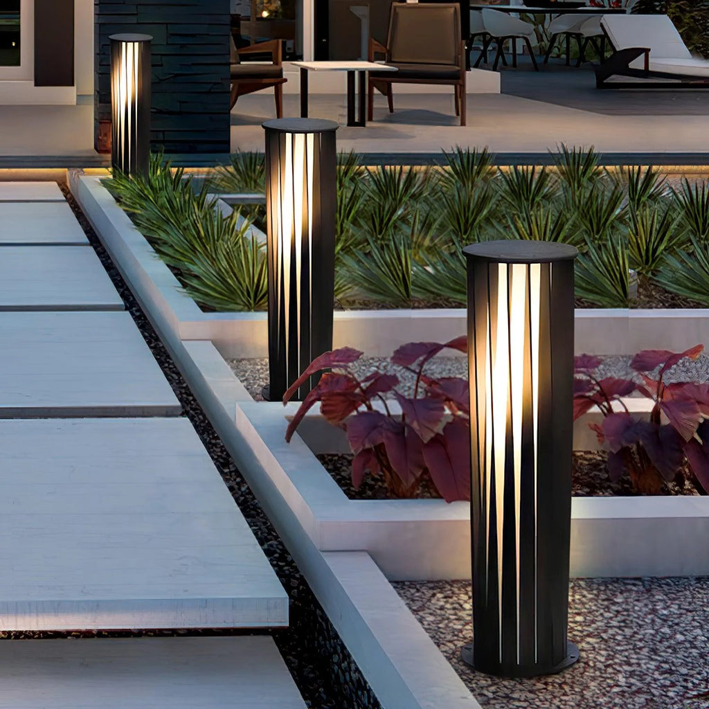 Black Zinc Metal Outdoor Wall Light Cylindrical IP65 Acrylic Shade Modern Patio Garden Home Decor - Stack & Clear 5