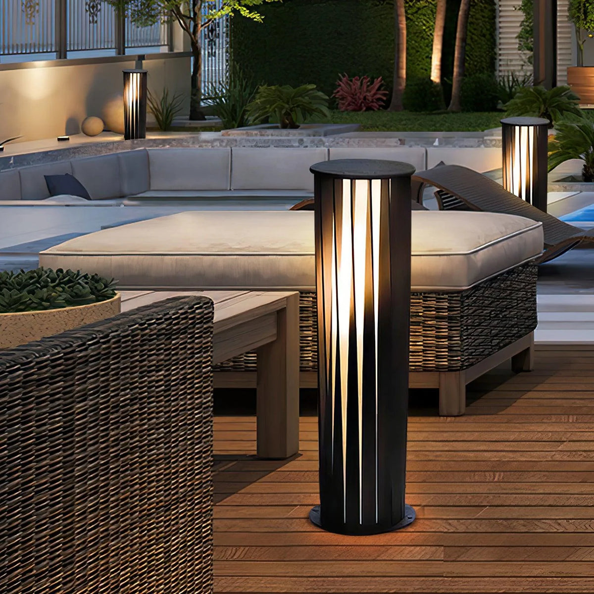 Black Zinc Metal Outdoor Wall Light Cylindrical IP65 Acrylic Shade Modern Patio Garden Home Decor - Stack & Clear 9