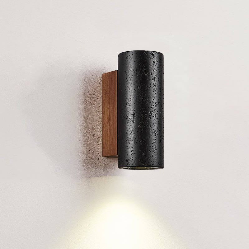 Modern Black Travertine LED Wall Sconce Lighting 0